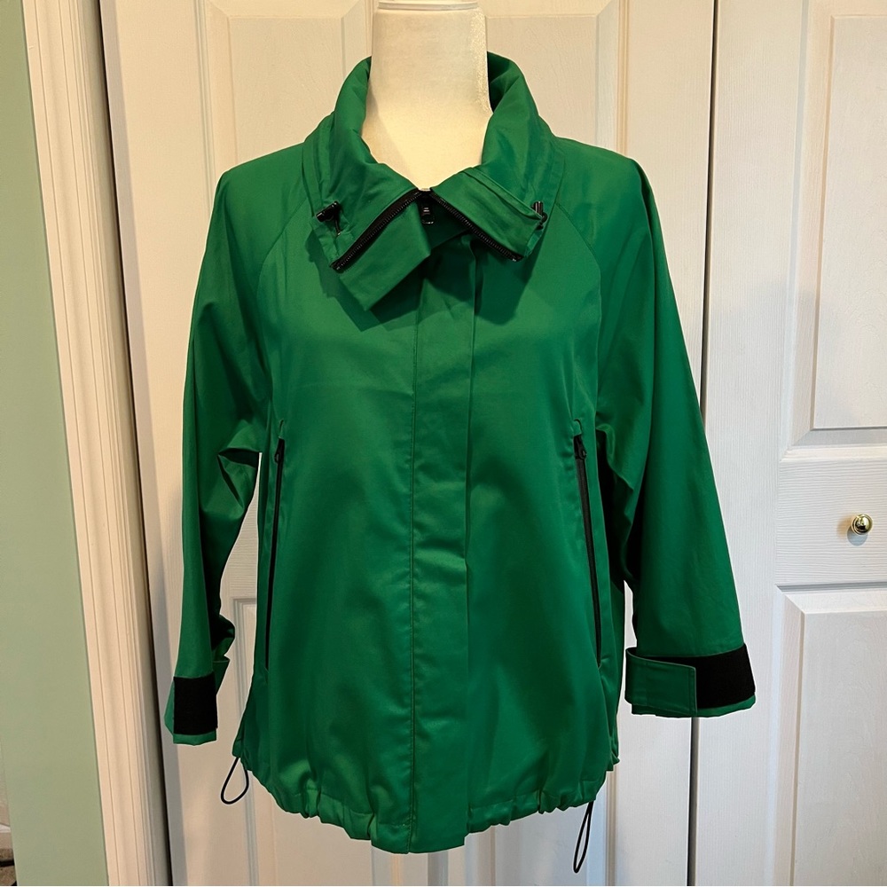🍊 DKNY Donna Karan New York Green Cotton Zip Up Jacket - Medium